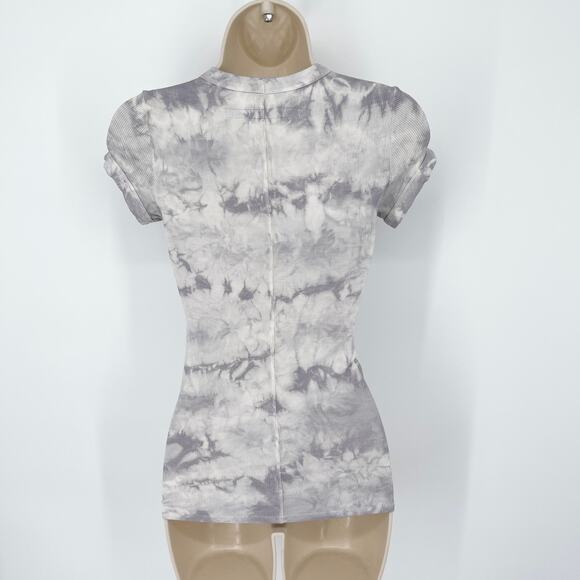 Enza Costa REVOLVE Tie Dye Viscose Silk Blend Crop Top NEW Size XS Gray, White - Picture 4 of 7